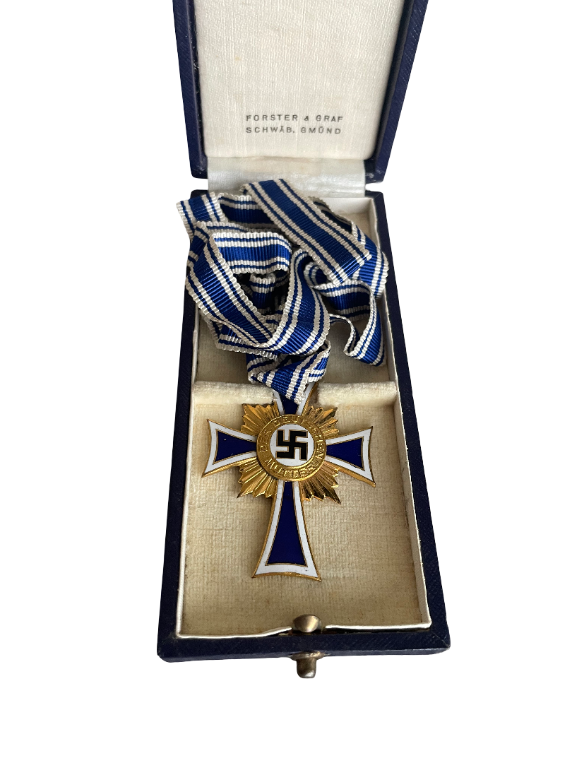 Moederkruis goud met doosje